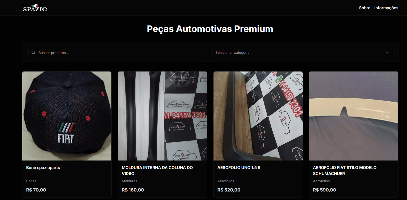 Spazio Parts micro-ecommerce