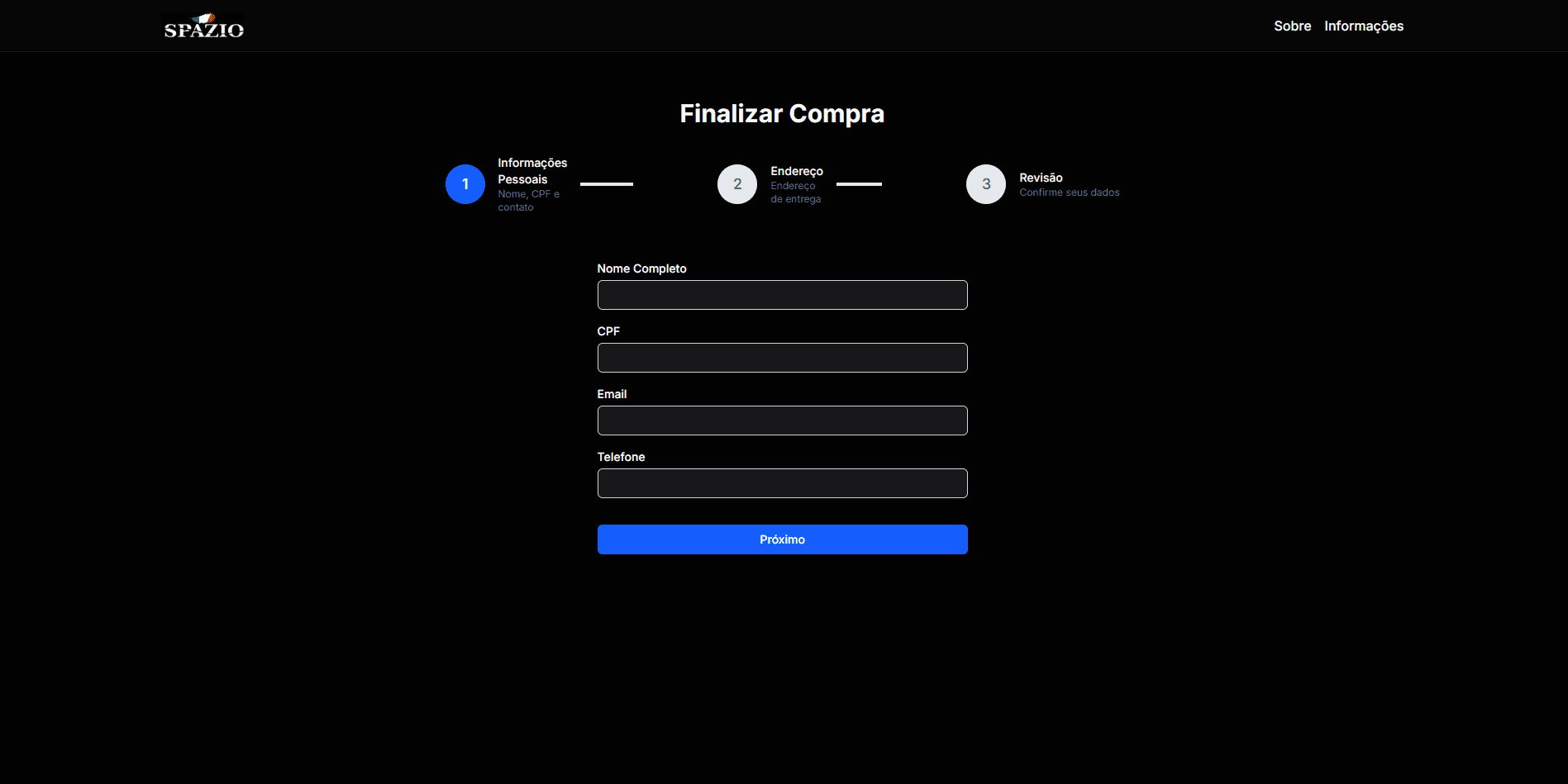Spazio Parts micro-ecommerce screenshot 3