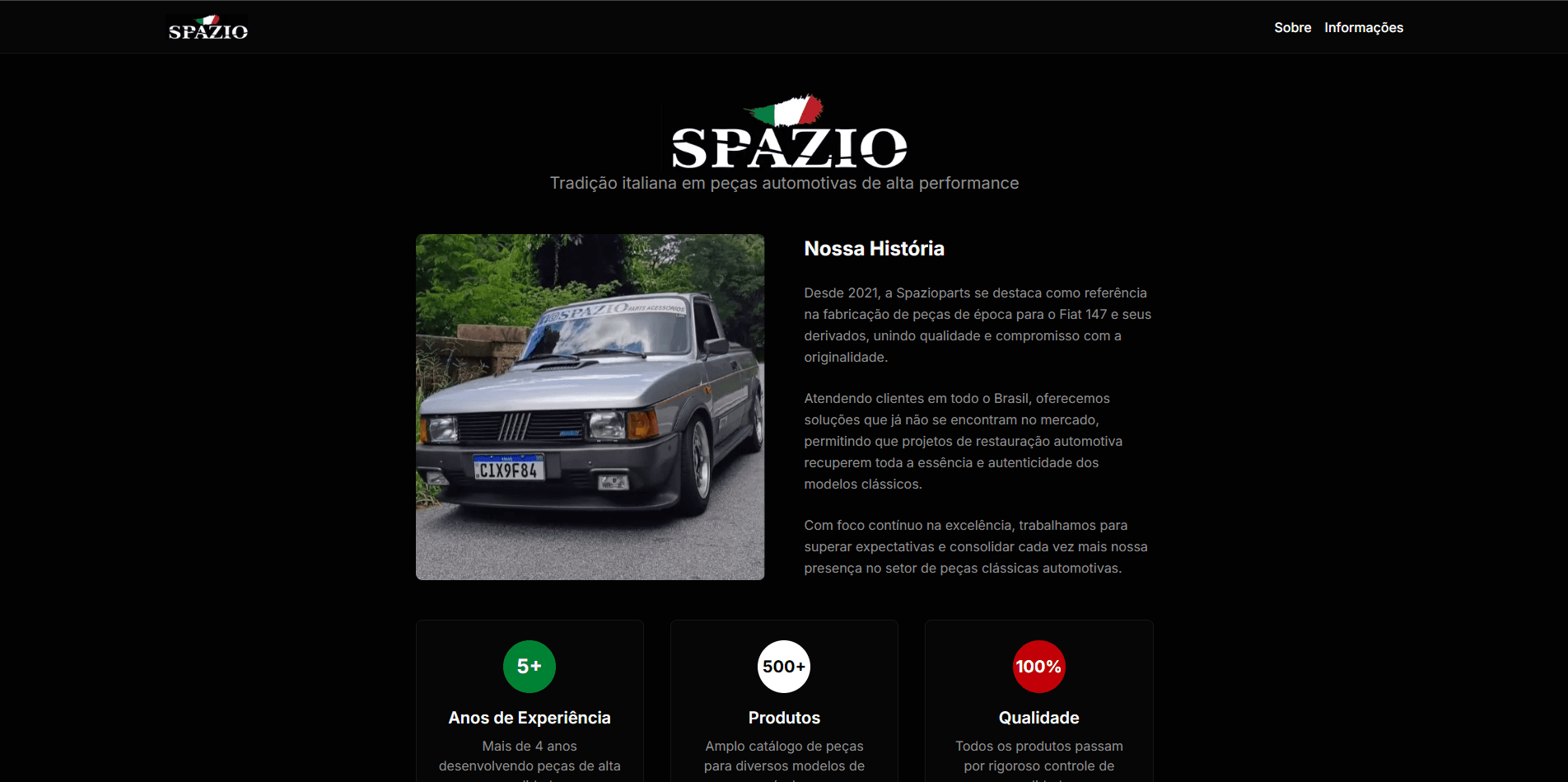Spazio Parts micro-ecommerce screenshot 2